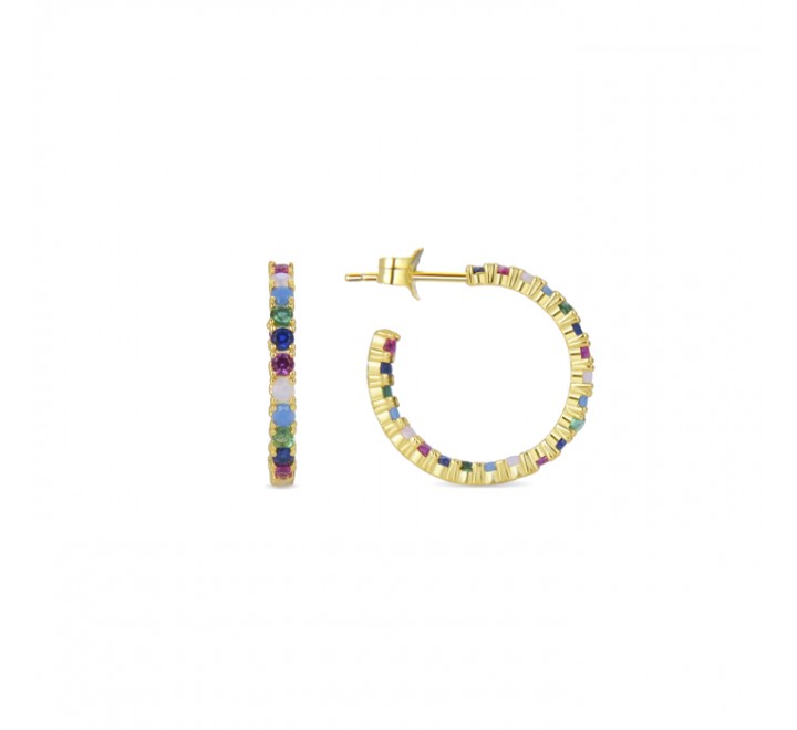 PENDIENTES LUXENTER PLATA DORADA ARO COLOR EH770Y2000