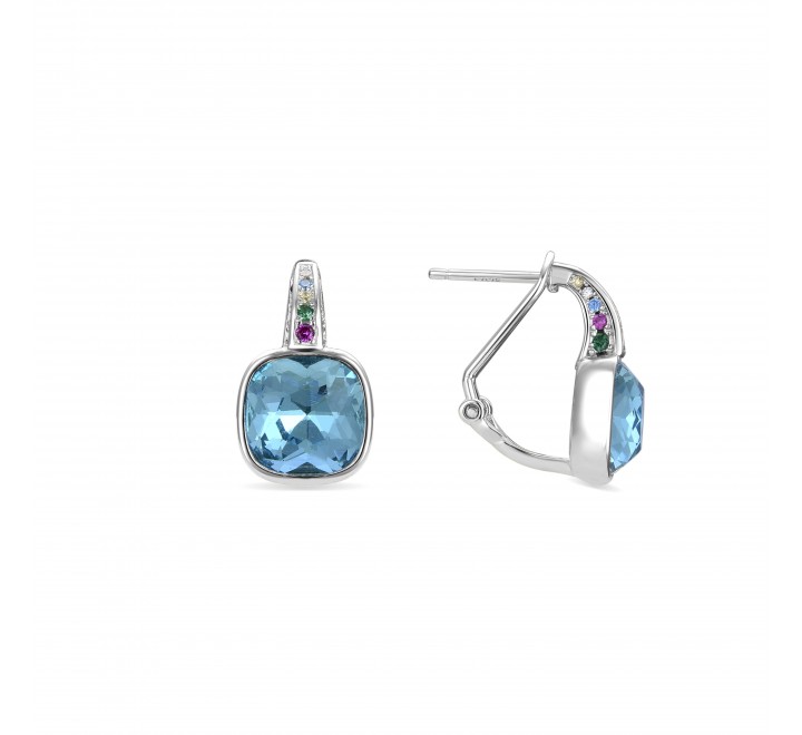 PENDIENTES LUXENTER PLATA AGUAMARINA OMEGA EH7990400