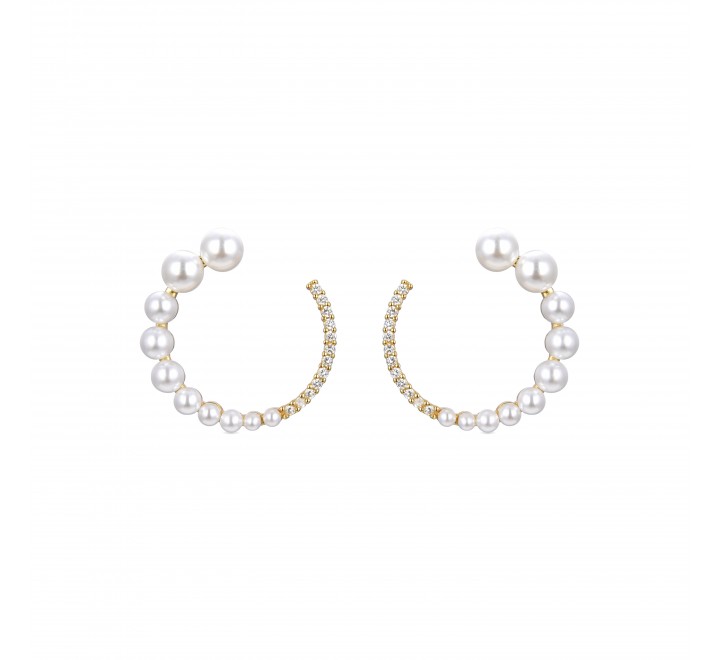 PENDIENTES LUXENTER PLATA DORADA PERLAS EH828Y11400
