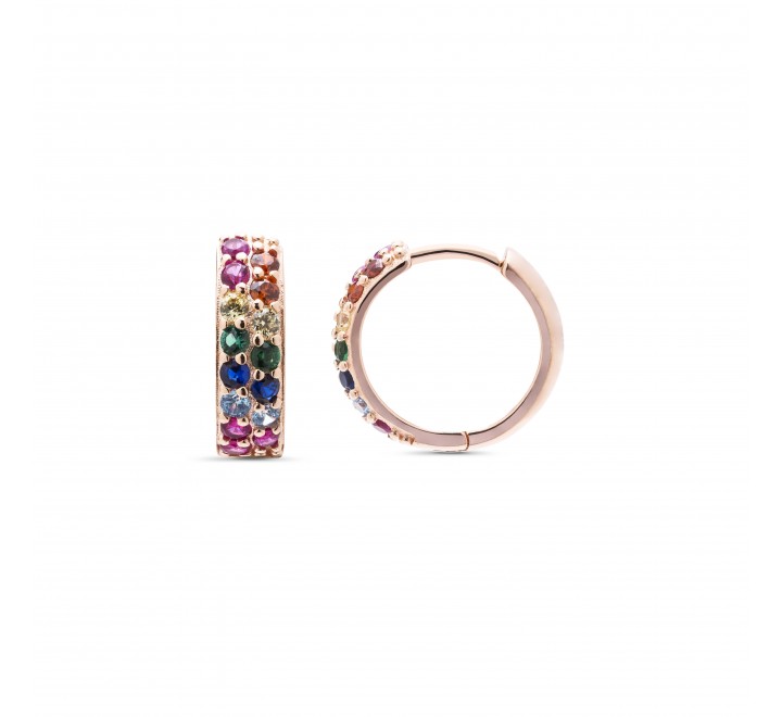 PENDIENTES LUXENTER PLATA ROSADA ARO COLOR EQ228R2000