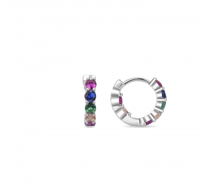 PENDIENTES LUXENTER PLATA ARO CIRCONITAS COLOR EV1042000