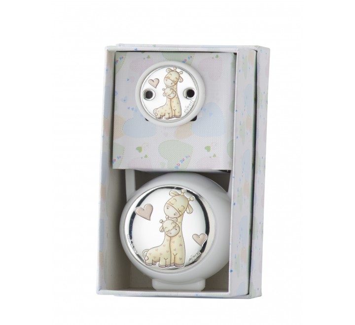 SET PINZA Y PORTACHUPETES BLANCO JIRAFA EV3474/01B