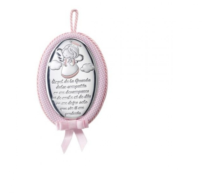 PLACA DE CUNA EV5104/01SR ANGEL GUARDA ROSA