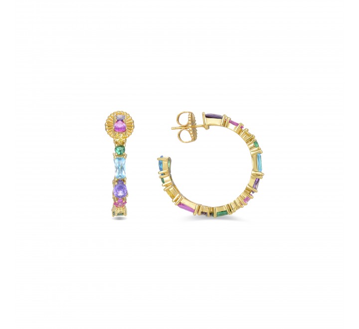 PENDIENTES LUXENTER PLATA DORADA ARO COLOR EXA256Y20B00