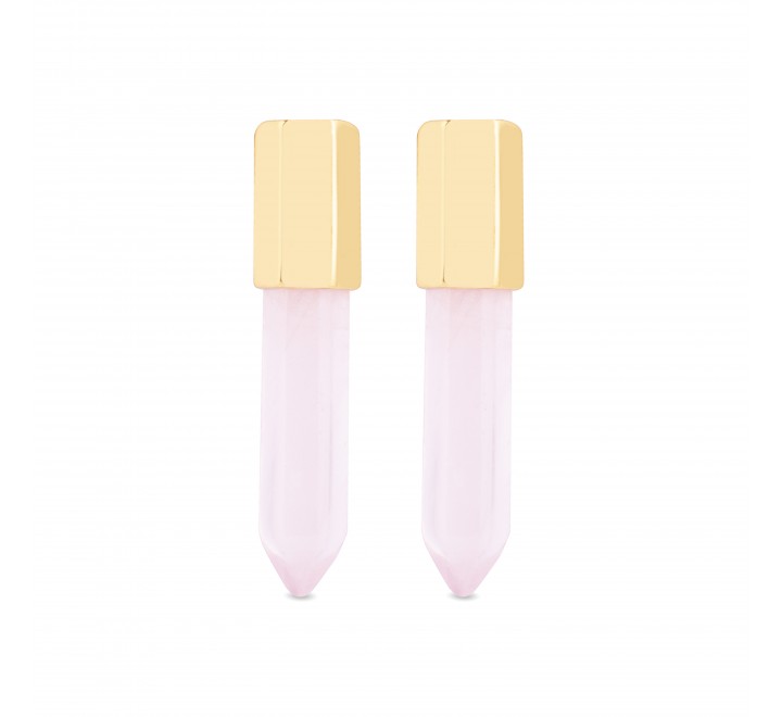 PENDIENTES LUXENTER PLATA DORADA PIEDRA ROSA EXA284Y72800