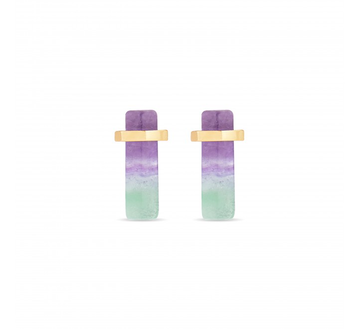 PENDIENTES LUXENTER PLATA DORADA PIEDRA AZUL EXA285Y71200