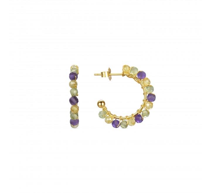 PENDIENTES LUXENTER PLATA DORADA ARO COLOR EXA328Y20B00