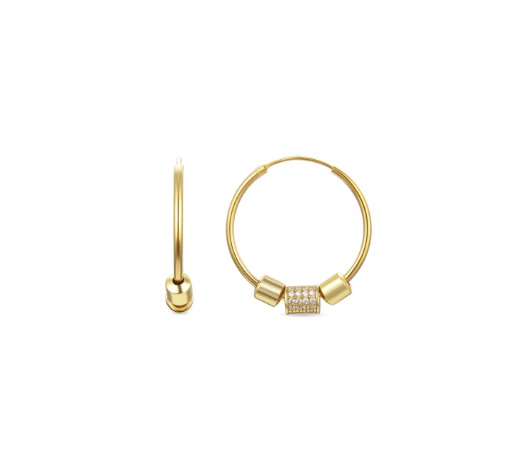 PENDIENTES LUXENTER PLATA DORADA ARO CIRCONITAS EXA472G11000