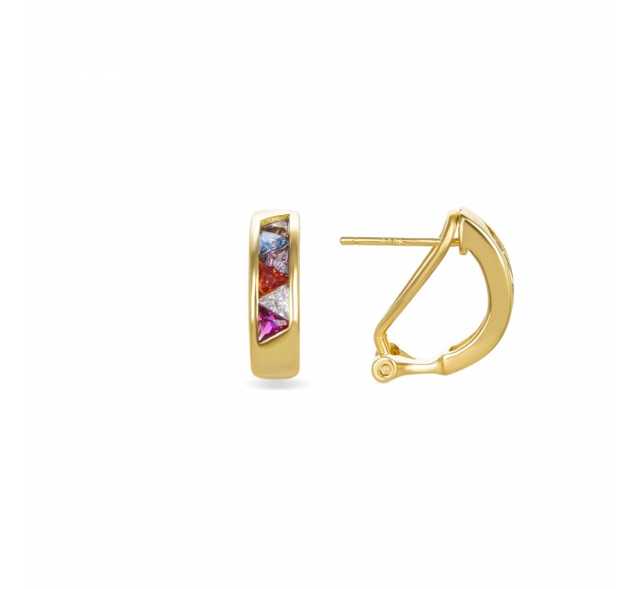 PENDIENTES LUXENTER PLATA DORADA COLOR OMEGA EXA478Y92000