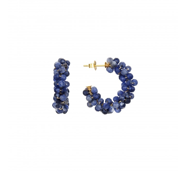 PENDIENTES LUXENTER PLATA DORADA ARO COLOR AZUL EXA508Y24700