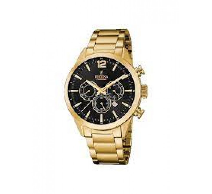 RELOJ FESTINA CAJA Y ARMIS ACERO DORADO CRONO F20633/3