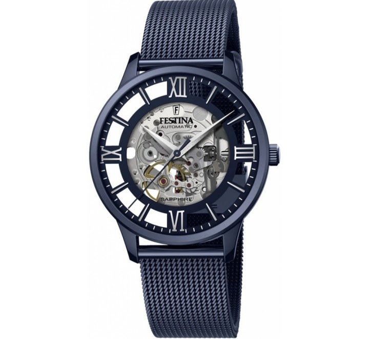 RELOJ FESTINA AUTOMATICO CAJA Y ARMIS ACERO AZUL F20574/1