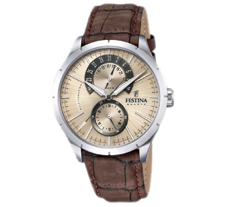RELOJ FESTINA CAJA ACERO Y CORREA PIEL MARRON F16573/9