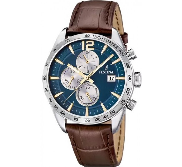 RELOJ FESTINA CAJA ACERO CORREA PIEL MARRON F16760/7