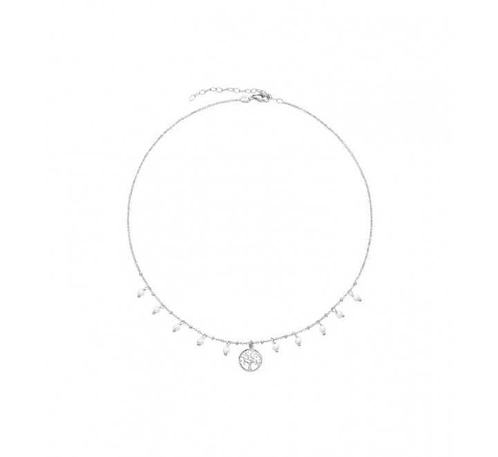 GARGANTILLA PLATA BOLAS RUBI COLGANDO Y ARBOL GA1626R/13