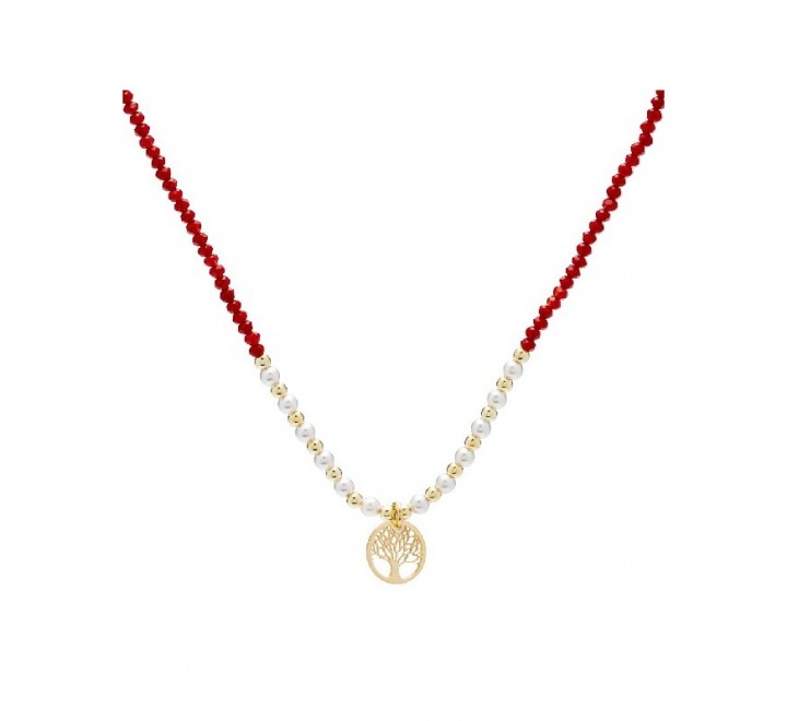 GARGANTILLA PLATA DORADA PIEDRAS FACETADAS ARBOL GA1687CH/13