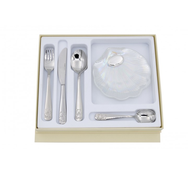 ESTUCHE CONCHA Y SET CUBIERTOS ACERO GA1152