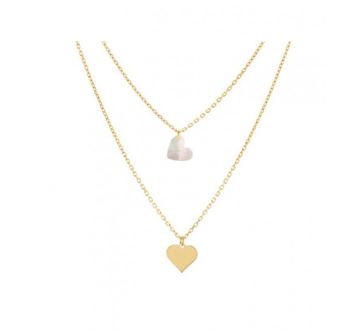 GARGANTILLA PLATA CHAPADA DOBLE CORAZON NACAR GA1345CH