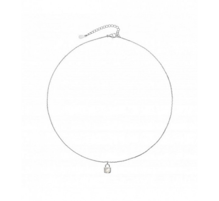 GARGANTILLA PLATA CANDADO CON CORAZON NACAR GA1564R