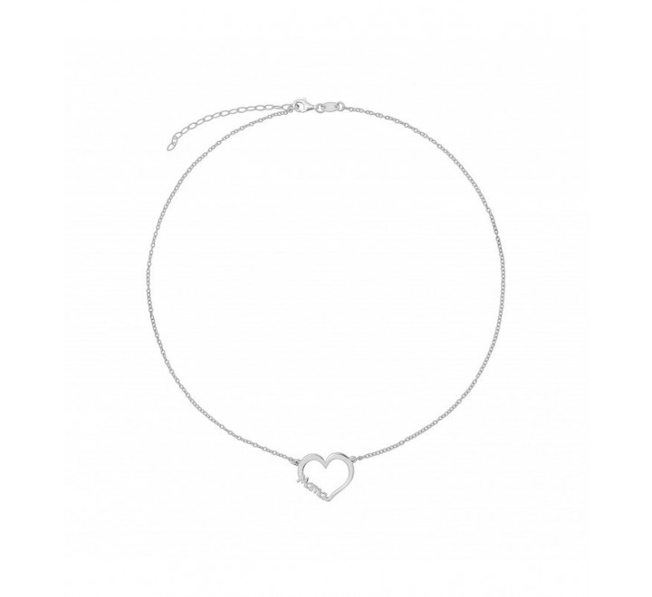 GARGANTILLA PLATA CORAZON MAMA SILUETA GA1260