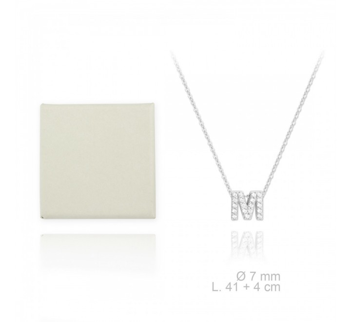 GARGANTILLA PLATA INICIAL M CON CIRCONITAS 177084