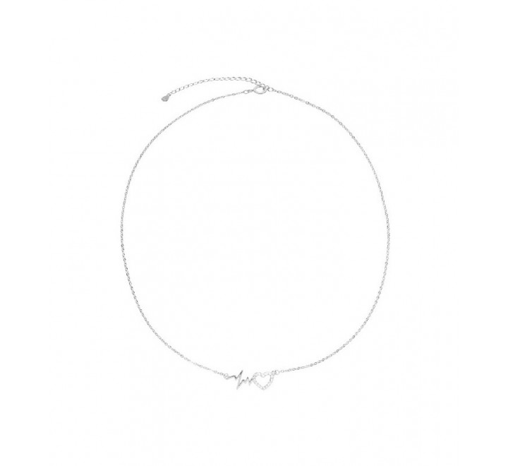 GARGANTILLA PLATA LINEA DE LA VIDA Y CORAZON GA1396