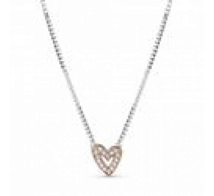 GARGANTILLA PANDORA PLATA BICOLOR CORAZON 380089C01-45