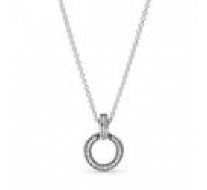 GARGANTILLA PANDORA PLATA REDONDO CIRCONITAS 399487C01-45