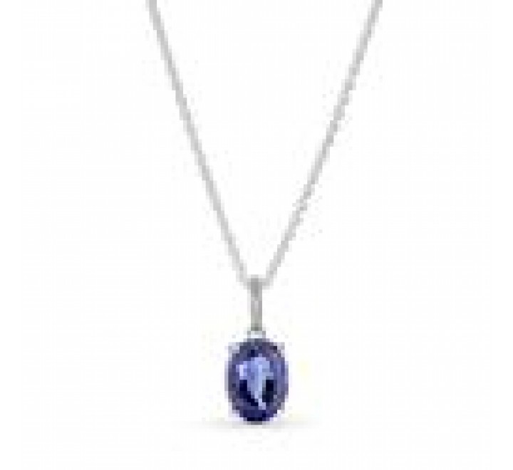 COLLAR PANDORA PLATA HALO PIEDRA AZUL 390055C01-45