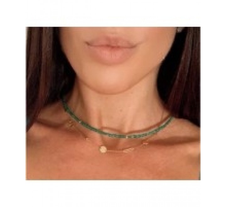 GARGANTILLA IVOIRE Z2014997/DB DOBLE PIEDRAS VERDES