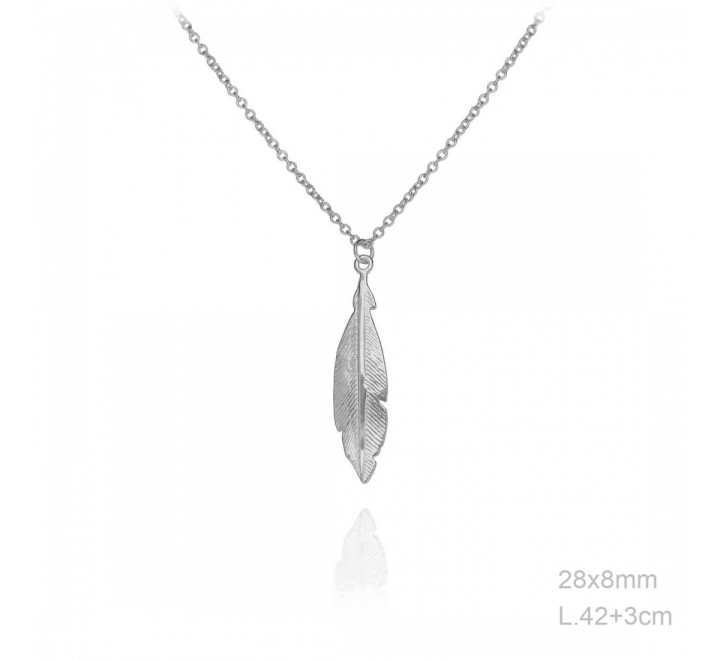 GARGANTILLA PLATA PLUMA CL1079