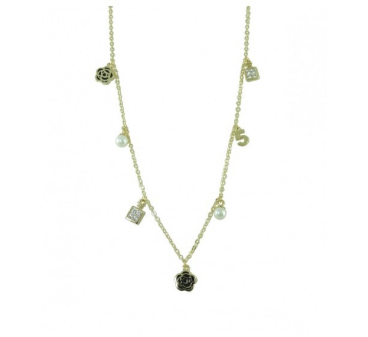 GARGANTILLA IVOIRE Z2014534 METAL CHAPADO CON COLGANTITOS