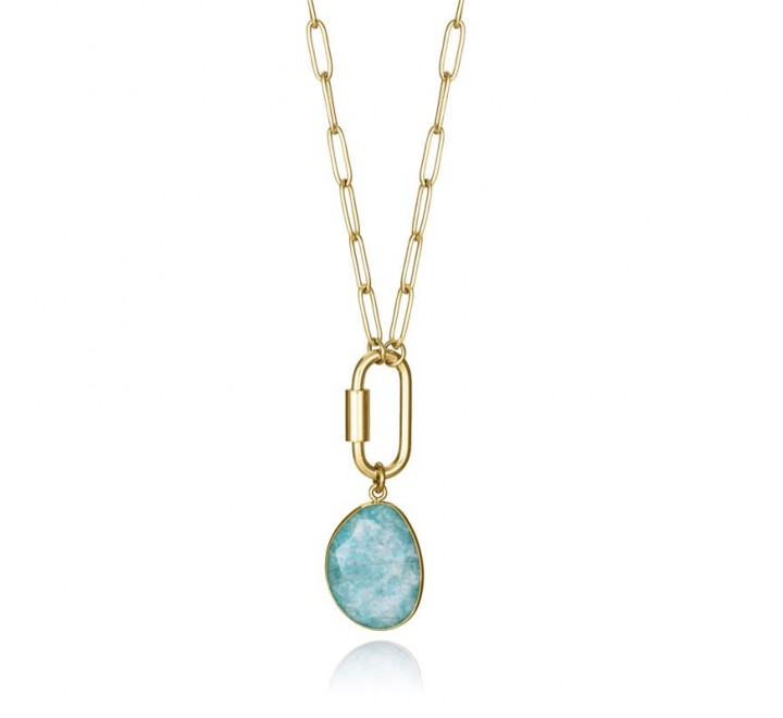 COLLAR VICEROY ACERO IP DORADO PIEDRA NATURAL 14194C01012