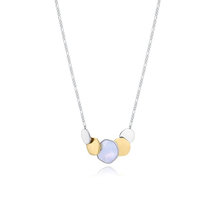 COLLAR ACERO IP DORADO MADRE PERLA 15142C01012
