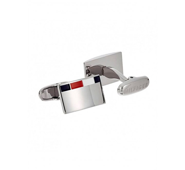 GEMELOS TOMMY HILFIGER ACERO RECTANGULAR LOGO COLOR 2790251