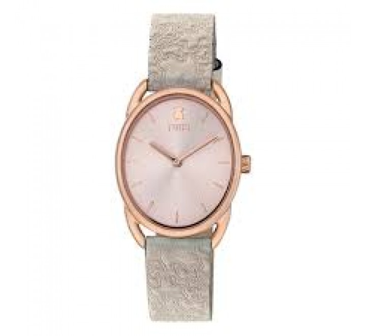 RELOJ TOUS ESFERA OVAL ACERO ROSADO CORREA BEIGE 200351017
