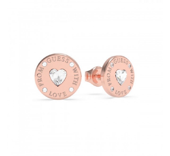 PENDIENTES GUESS UBE70038 ACERO ROSADO REDONDO CIRCONITA