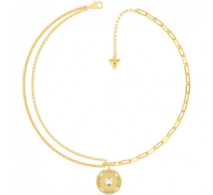 GARGANTILLA GUESS UBN70001 ACERO DORADO DOS CADENAS COLGANTE