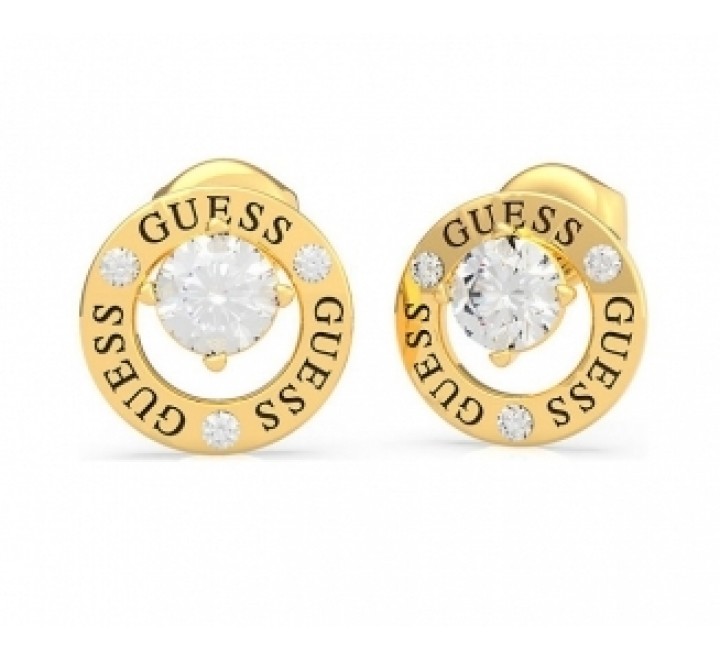PENDIENTES GUESS UBE20135 ACERO CHAPADO DORADO CIRCONITAS