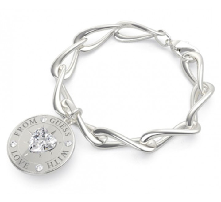 PULSERA GUESS UBB70003-S ACERO ESLABONES ANCHOS COLGANTE