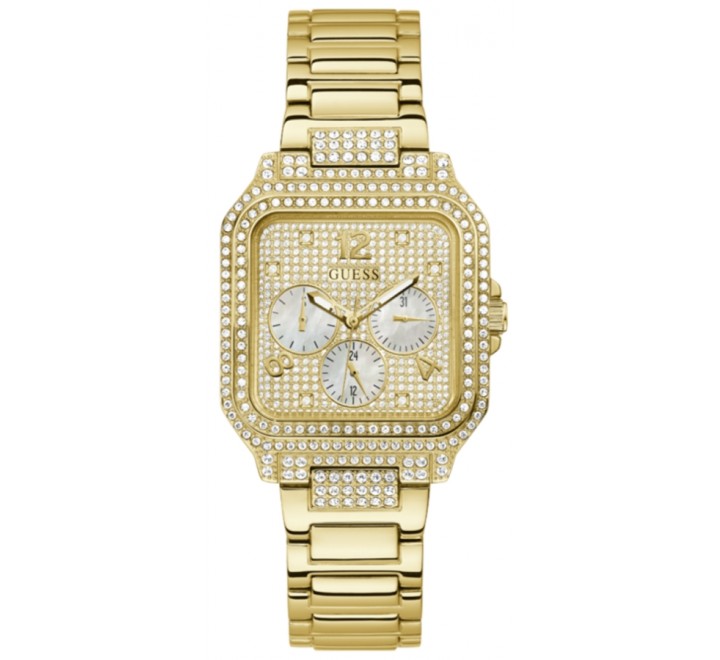 RELOJ GUESS ACERO DORADO CIRCONITAS CUADRADO GW0472L2