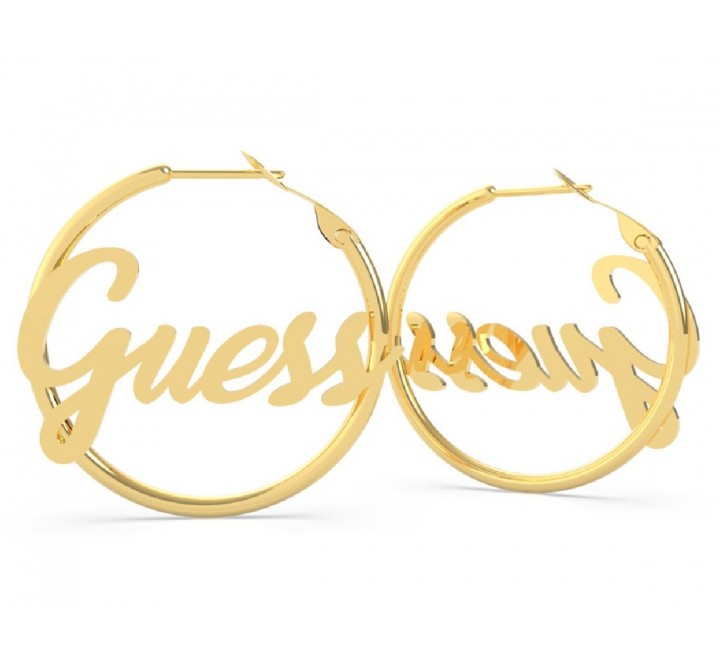 PENDIENTES GUESS UBE70131 ACERO DORADO AROS LOGO "GUESS"
