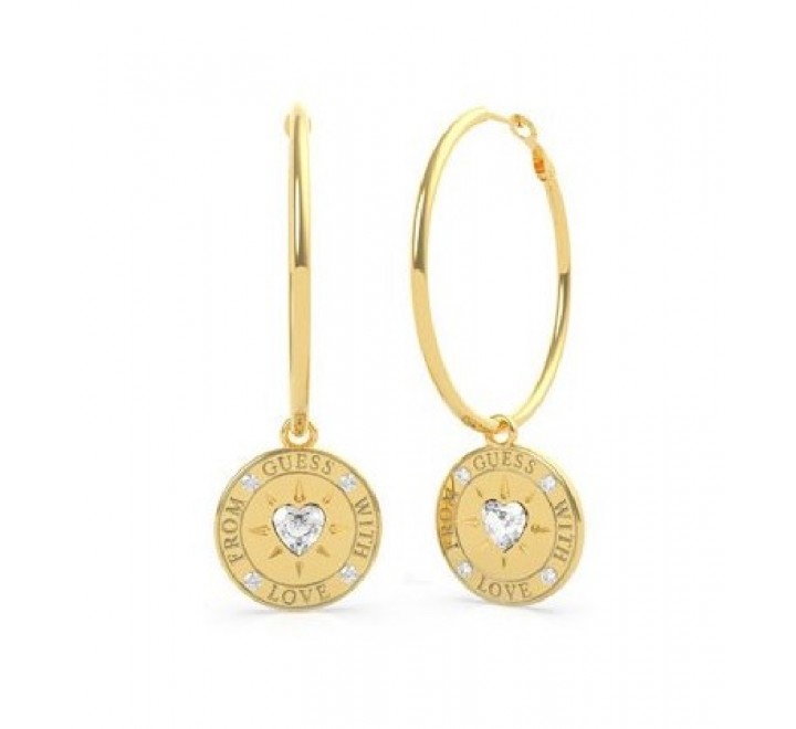 PENDIENTES GUESS UBE70032 ACERO DORADO ARO COLGANTE REDONDO