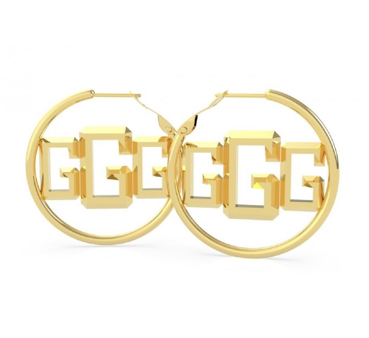PENDIENTES GUESS UBE70073 ACERO DORADO AROS LETRA "G"