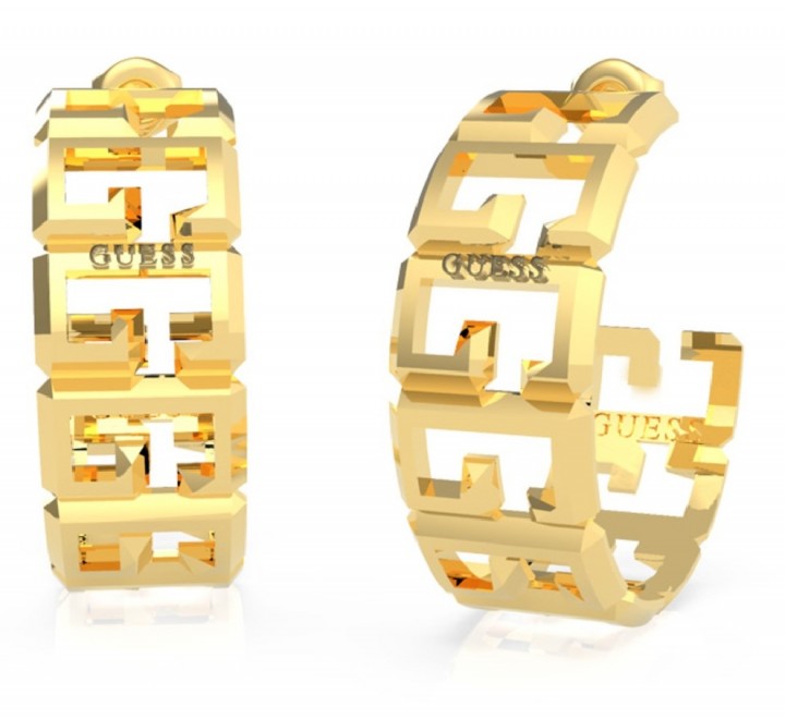 PENDIENTES GUESS UBE70079 ACERO DORADO AROS LETRAS "G"