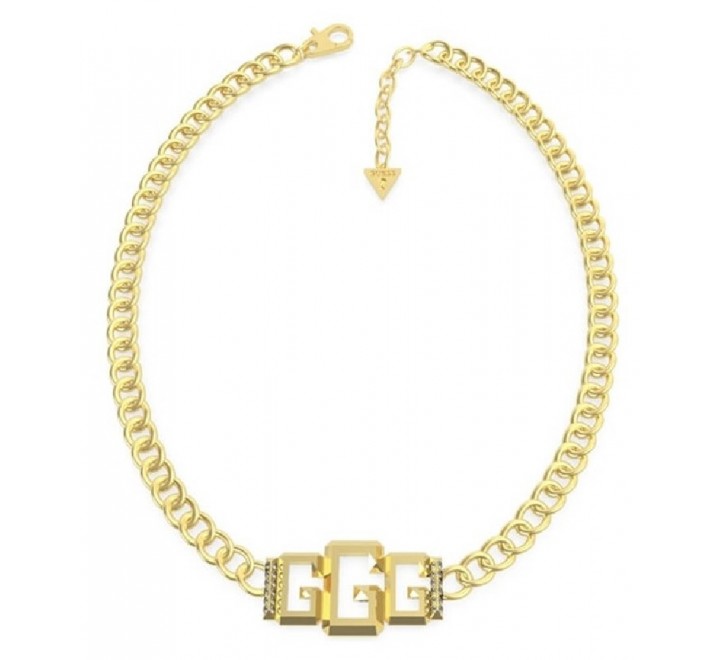 GARGANTILLA GUESS UBN70010 ACERO DORADO ANCHA LETRA "G"