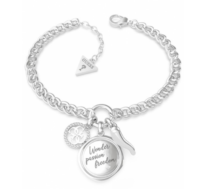 PULSERA GUESS UBB70055-S ACERO CADENA CON TRES COLGANTES