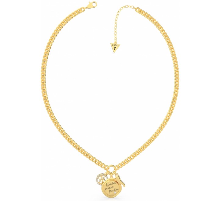 GARGANTILLA GUESS UBN70047 ACERO DORADO CADENA TRES COLGANTE
