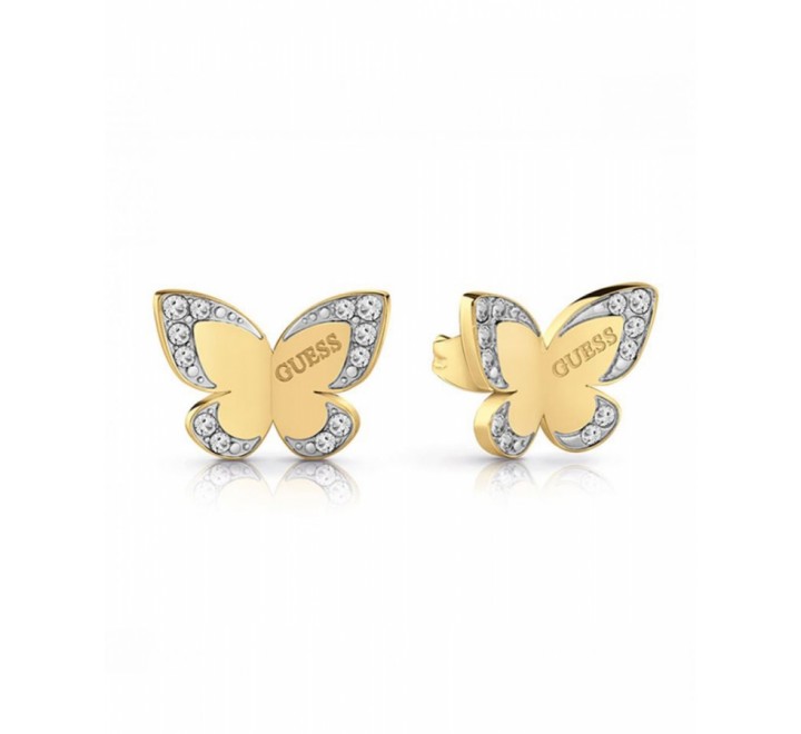 PENDIENTES GUESS ACERO CHAPADOS ORO UBE78011