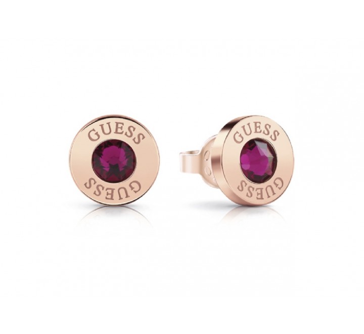 PENDIENTES GUESS UBE78108 ACERO ROSADO PIEDRA ROSA FUCSIA